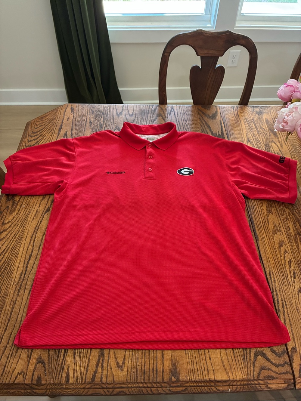 Columbia Men's Red Georgia Logo Short Sleeve Polo